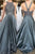 A-Line Crew Sweep Train Grey Sleeveless Chiffon Prom Dress with Beading Q14