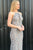 Mermaid Crew Floor-Length Grey Lace Keyhole Criss-Cross Straps Prom Dress with Beading C11