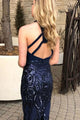 Memraid Jewel Sweep Train Keyhole Sequined Open Back Prom Dress C9