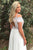 A-Line Square Sweep Train Cold Shoulder Empire White Tulle Prom Dress with Embroidery L18