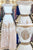 Two Piece Bateau Champagne Chiffon Sweep Train Beaded Prom Dress with Appliques P46