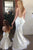 Mermaid Jewel Backless Sweep Train White Prom Dress with Watteau OHC084 | Cathyprom