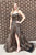 Sexy Prom Dresses A-Line Spaghetti Straps Sweep Train Leopard Printed Prom Dress with Split OHC562