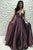 Elegant A-Line Deep V-Neck Sweep Train Metallic Brown Long Prom Dress with Pockets OHC567