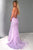 Mermaid Spaghetti Straps Lace Up Lilac Long Prom Dress with Appliques L38 | Cathyprom