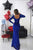 Mermaid Bateau Long Sleeves Floor-Length Royal Blue Sequined Prom Dress OHC551