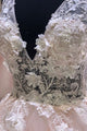A-Line V-Neck Floor-Length Pink Prom Dress with Appliques Pearls OVR002 | Cathyprom