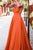 Simpel A-Line Deep V-Neck Floor-length Pleats Backless Prom Dress OHC163 | Cathyprom