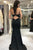 Black Crew Open Back Long Prom Dress Mermaid Beaded Evening Dress LPD94 | Cathyprom