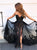 Mermaid Sweetheart Backless Black Beaded Long Tulle Prom Dress with Appliques Split OHC588