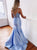 Two Piece Mermaid Spaghetti Straps Lace Up Lavender Long Satin Prom Dress with Beading OHC584