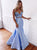 Two Piece Mermaid Spaghetti Straps Lace Up Lavender Long Satin Prom Dress with Beading OHC584