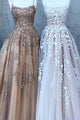 Fancy Spaghetti Straps Formal Prom Party Dress with Appliques Evening Dress OHC556