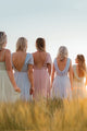 Mismatched A-Line Floor Length Colorful Chiffon Long Bridesmaid Dress OHS142