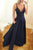 A-Line V-Neck Floor-Length Sleeveless Long Prom Dress with Lace Pockets OHC060 | Cathyprom