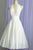Vintage A Line Halter White Short Homecoming Dresses with Ruffles OHM086 | Cathyprom