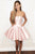 Elegant Strapless Satin Homecoming Dress with Beading Pockets OHM047 | Cathyprom