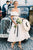 Simple A-Line Off-the-Shoulder Tea-Length Satin Prom Dress OHC161 | Cathyprom