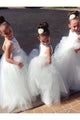 Cute Ball Gown Tulle Scoop V Back Flower Girl Dresses Baby Dresses OHR018 | Cathyprom