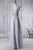 A-Line V-Neck Floor-Length Grey Chiffon Criss-Cross Straps Prom Dress with Beading Q88