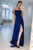 A-Line Straps Floor-Length Royal Blue Prom Dress with Split LPD90 | Cathyprom