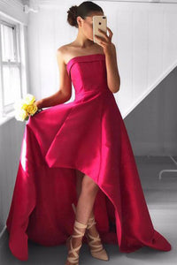 Fabulous Strapless High Low Fuchsia Pleated Prom Dress LPD62 | Cathyprom