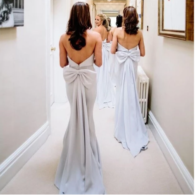 Long A Line With Trailing Chiffon Straight Across Sexy Bridesmaid Dres cathyprom Long A Line With Trailing Chiffon Straight Across Sexy Bridesmaid Dres cathyprom