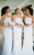 Long A Line With Trailing Chiffon Straight Across Sexy Bridesmaid Dresses BD1|CathyProm