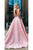 Elegant Backless Prom Dresses Sexy V-Neck Satin Pink Satin Side Slit Prom Dresses Evening Dresses OHC593