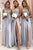 A-Line Jewel Floor-Length Bridesmaid Dress with Appliques Split OHS076 | Cathyprom