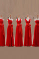Simple Cheap A-line V Neck Floor Length Sleeveless Chiffon Long Bridesmaid Dresses OHS126 | Cathyprom