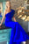 Mermaid One-Shoulder Floor-Length Royal Blue Prom Dress with Ruffles D16