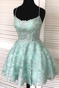 Sweet Square Above Knee Sleeveless Homecoming Dress with Appliques OHM056 | Cathyprom