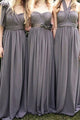 Cheap Sweetheart Floor Length Sleeveless Chiffon Ruffles Long Bridesmaid Dresses OHS109 | Cathyprom