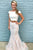 Two Piece Off-the-Shoulder Ivory Tulle Prom Dress with Appliques OHC104 | Cathyprom