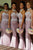 Mermaid Halter Backless Sweep Train Blush Bridesmaid Dress with Appliques OHS028 | Cathyprom