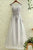 A-Line Crew Floor-Length Grey Sleeveless Tulle Prom Dress with Appliques Q92