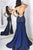 Mermaid Sweetheart Sweep Train Royal Blue Prom Dress with Appliques OHC074 | Cathyprom