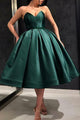 Sweetheart  Sleeveless Satin Prom Dresses Tea Length Party Dress OHM082 | Cathyprom