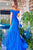 Mermaid Off-the-Shoulder Sweep Train Royal Blue Prom Dress with Split PD11