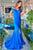 Mermaid Off-the-Shoulder Sweep Train Royal Blue Prom Dress with Split PD11