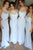 Sexy Sheath/Column Halter Floor Length Sleeveless Long Chiffon Bridesmaid Dresses OHS125 | Cathyprom