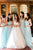 A Line Sweetheart Floor Length Sleeveless Long Tulle Romantic Bridesmaid Dresses with Ruffles OHS129 | Cathyprom