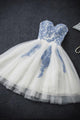 Sexy Homecoming Dress A-line Sweetheart Sleeveless Tulle Short Prom Dress Party Dress OHM105 | Cathyprom