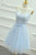 Blue Homecoming Dress Scoop Knee Length Appliques Short Prom Dress Party Dress OHM180