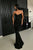 Mermaid Spaghetti Straps Floor-Length Black Sequined Prom Evening Dress OHC006 | Cathyprom