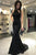 Black Crew Open Back Long Prom Dress Mermaid Beaded Evening Dress LPD94 | Cathyprom