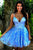 A Line Spaghetti Straps Criss-Cross Homecoming Dress With Appliques OHM031 | Cathyprom