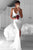 Mermaid Deep V-Neck Criss-Cross Straps Split White Lace Prom Dress P10