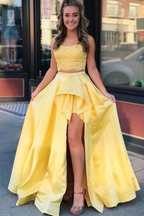 Two Piece Prom Dresses Spaghetti Straps Evening Dresses Appliques OHC1 cathyprom Two Piece Prom Dresses Spaghetti Straps Evening Dresses Appliques OHC1 cathyprom